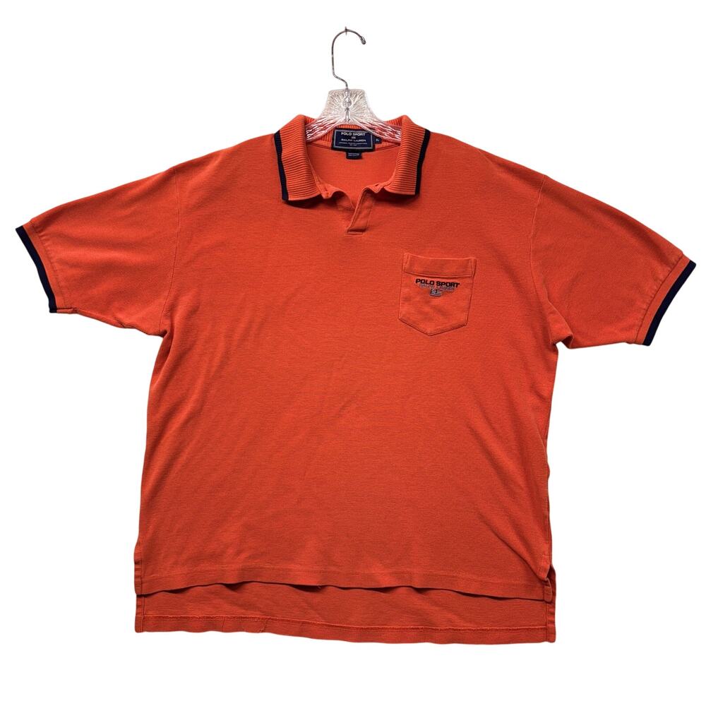 Vintage Polo Sport Ralph Lauren Shirt Mens XL Orange Golf Performance Classic